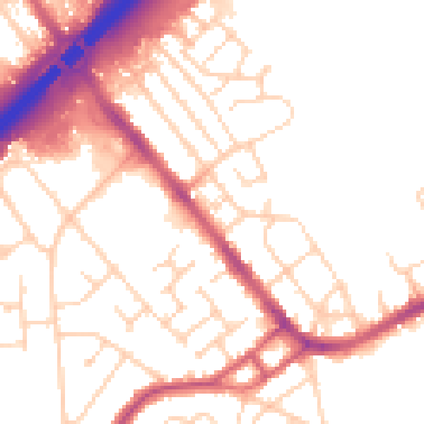Daytime road noise heatmap for S13 9BF