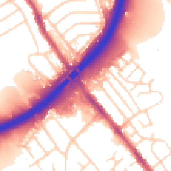 Daytime road noise heatmap for S13 9BG