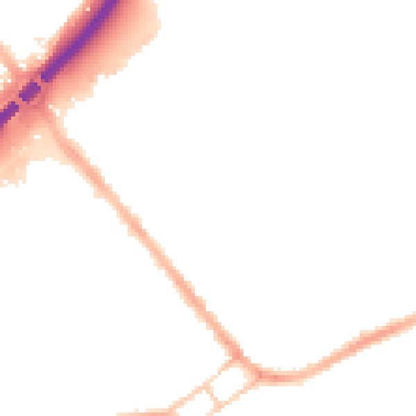 Night-time road noise heatmap for S13 9DE
