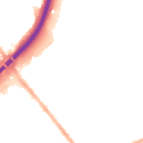 Night-time road noise heatmap for S13 9DR