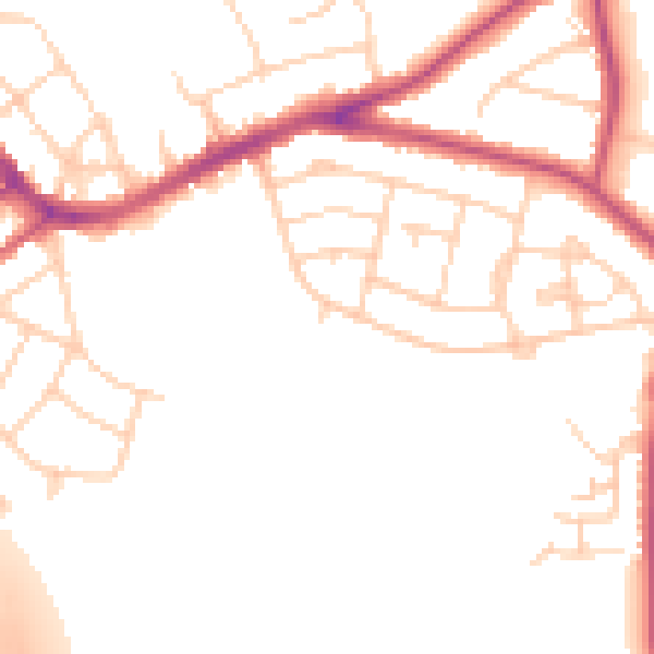 Daytime road noise heatmap for S13 9HA