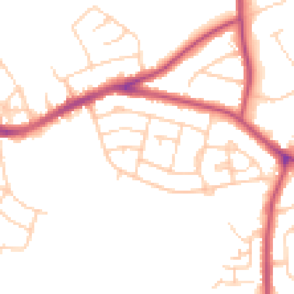 Daytime road noise heatmap for S13 9HN