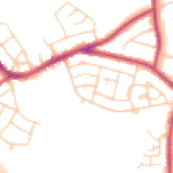 Daytime road noise heatmap for S13 9HT
