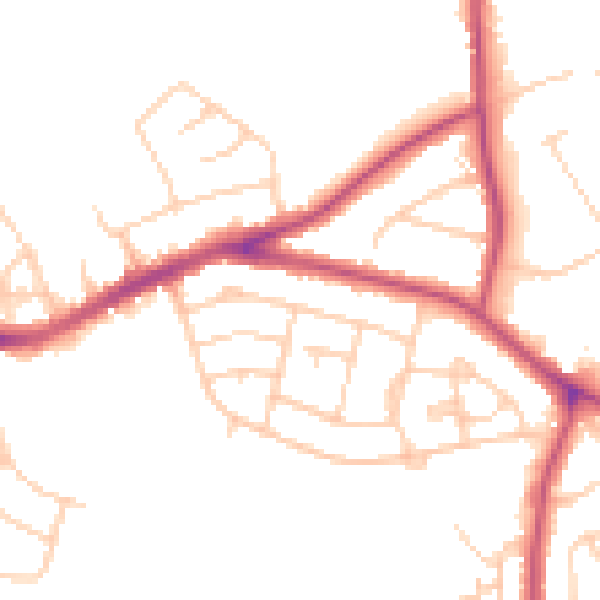 Daytime road noise heatmap for S13 9HW