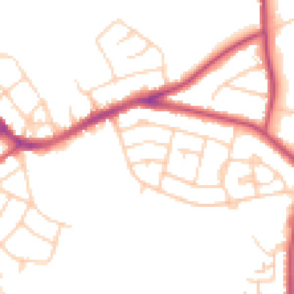 Daytime road noise heatmap for S13 9HY