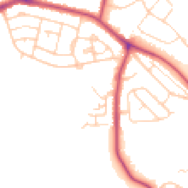 Daytime road noise heatmap for S13 9QF