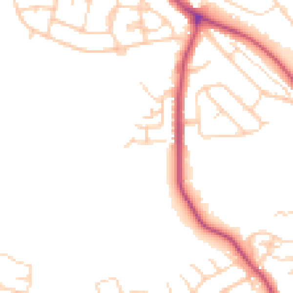 Daytime road noise heatmap for S13 9QL