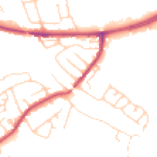 Daytime road noise heatmap for S13 9XA