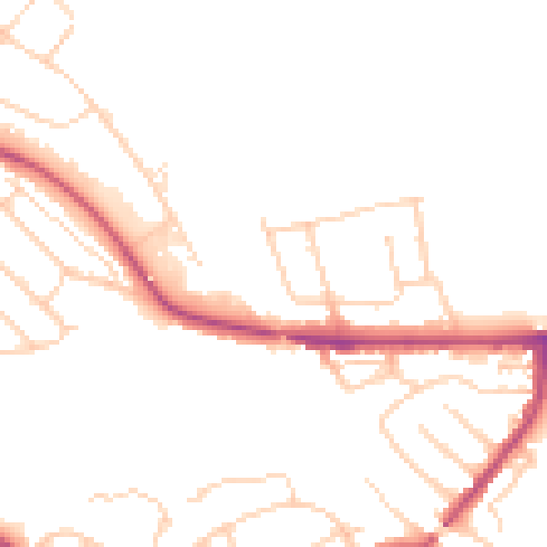 Daytime road noise heatmap for S13 9XS