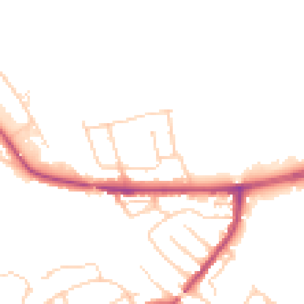Daytime road noise heatmap for S13 9XW