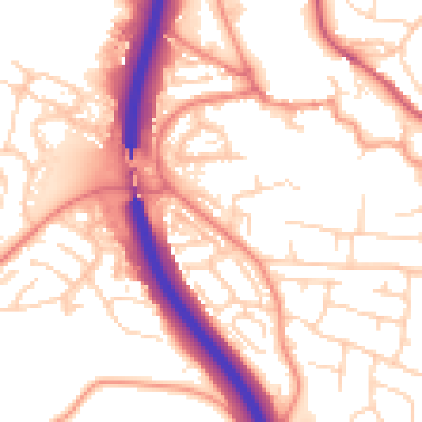 Daytime road noise heatmap for S18 1NT