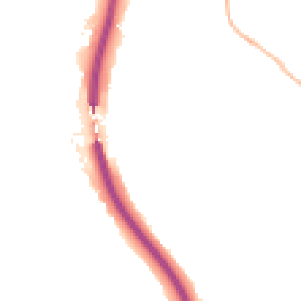 Night-time road noise heatmap for S18 1NT