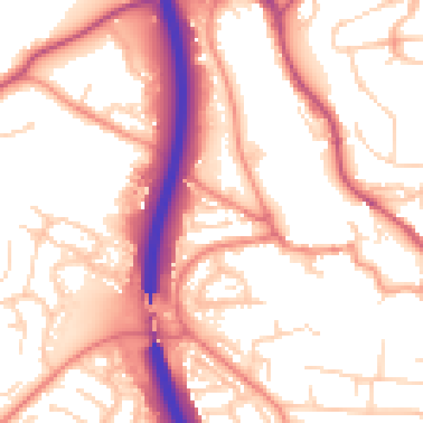 Daytime road noise heatmap for S18 1PJ