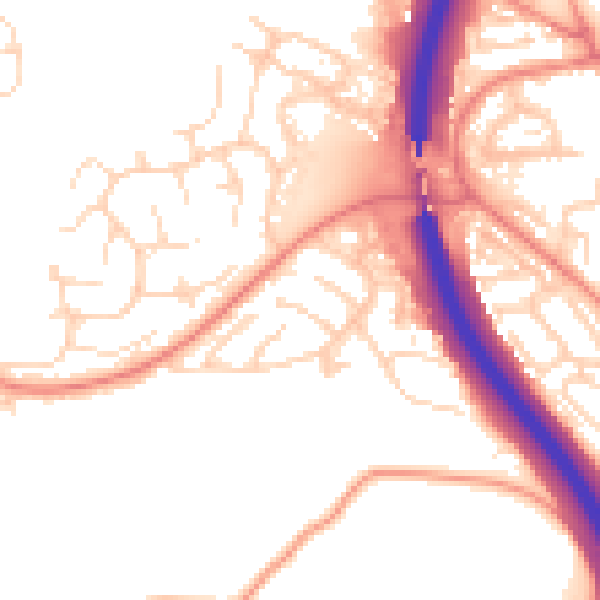 Daytime road noise heatmap for S18 1QN