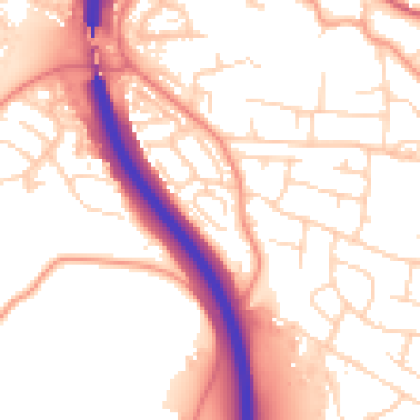 Daytime road noise heatmap for S18 1QZ