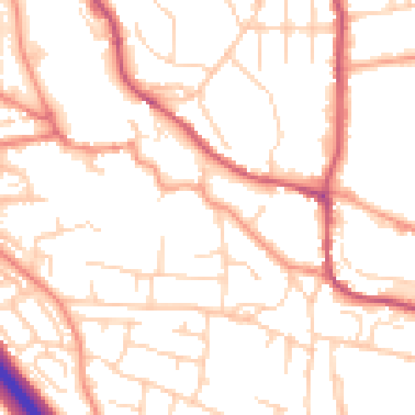 Daytime road noise heatmap for S18 1SB