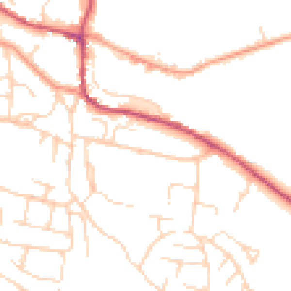 Daytime road noise heatmap for S18 1XX