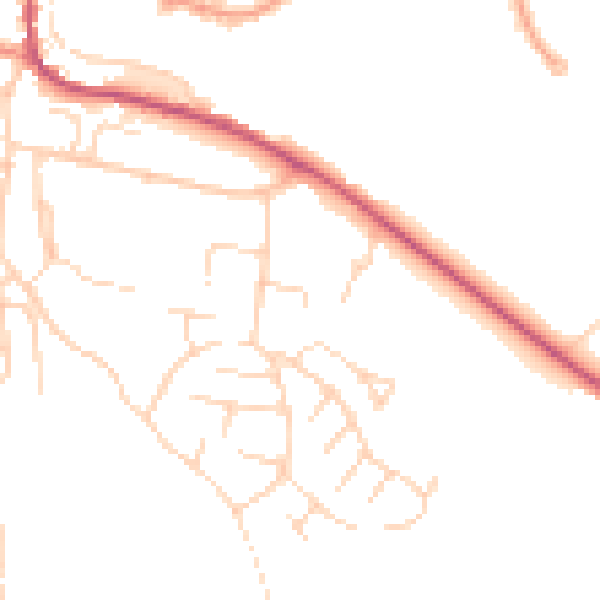Daytime road noise heatmap for S18 1YD