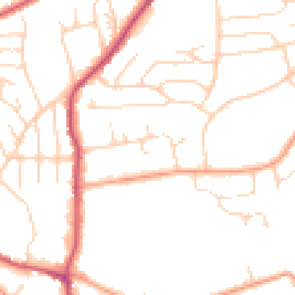 Daytime road noise heatmap for S18 2LW