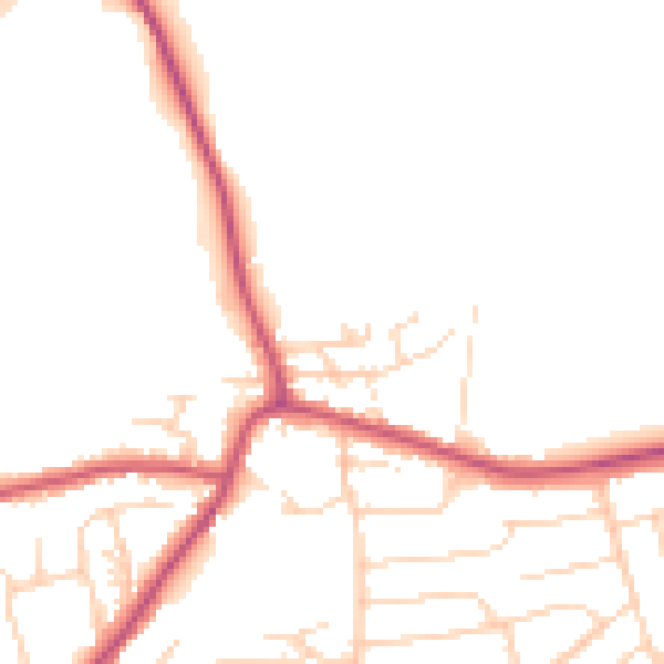 Daytime road noise heatmap for S18 3AD