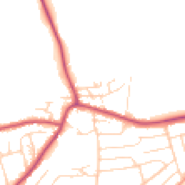 Daytime road noise heatmap for S18 3AE