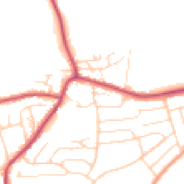 Daytime road noise heatmap for S18 3AH
