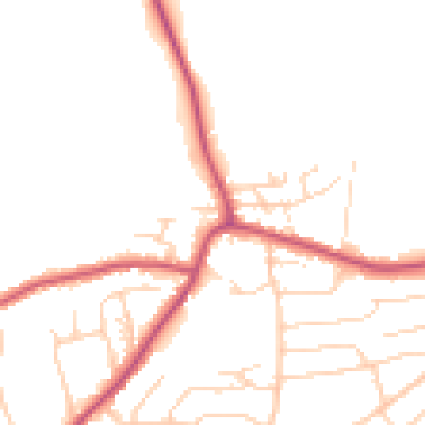 Daytime road noise heatmap for S18 3BB