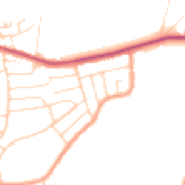 Daytime road noise heatmap for S18 3BS