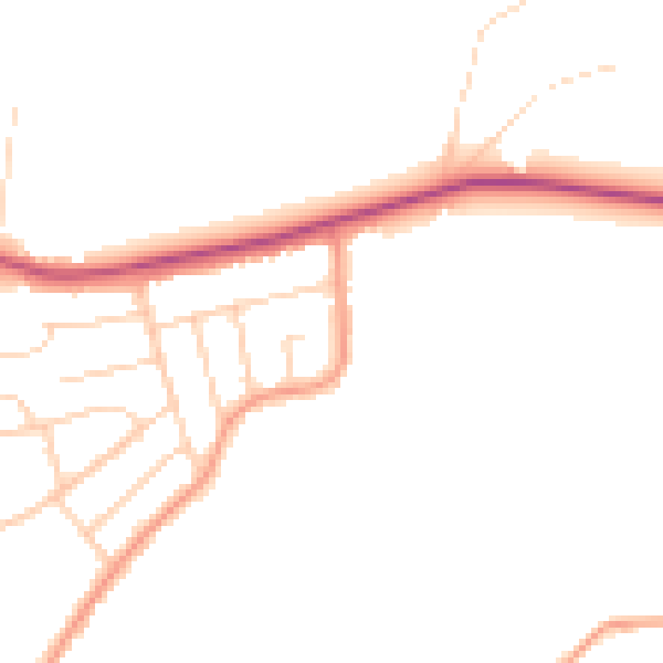 Daytime road noise heatmap for S18 3BW
