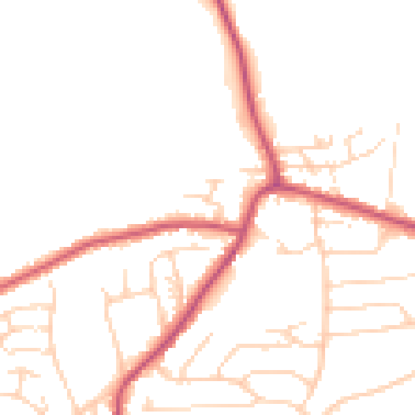 Daytime road noise heatmap for S18 3DE
