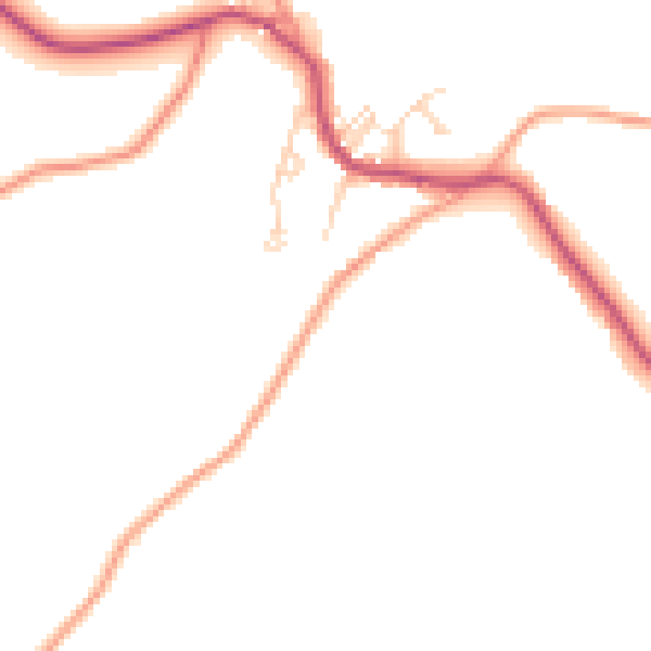 Daytime road noise heatmap for S18 7SJ