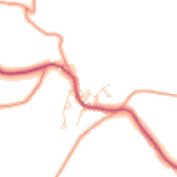 Daytime road noise heatmap for S18 7TL