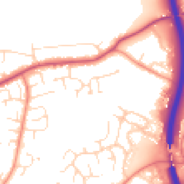 Daytime road noise heatmap for S18 8NQ