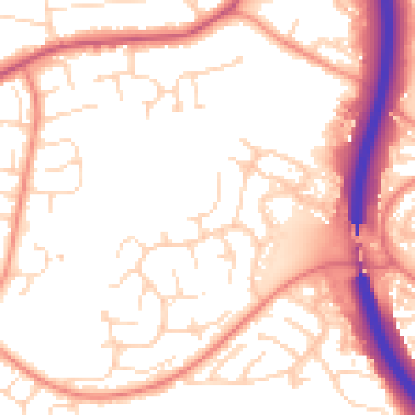 Daytime road noise heatmap for S18 8PL