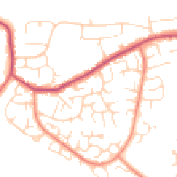 Daytime road noise heatmap for S18 8QE