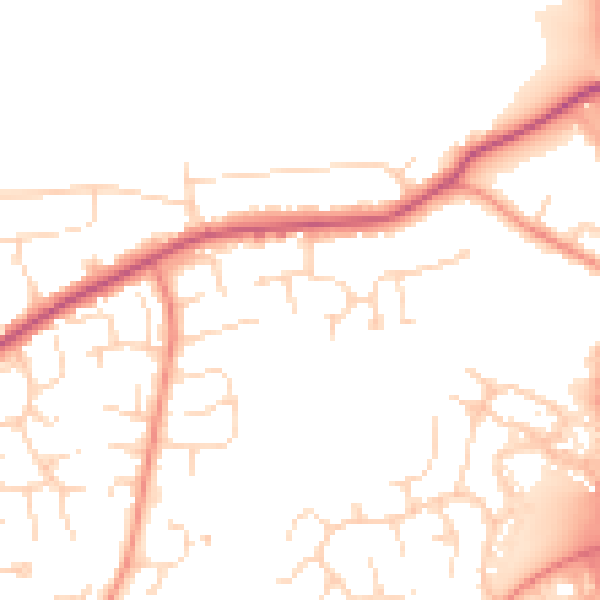 Daytime road noise heatmap for S18 8QX