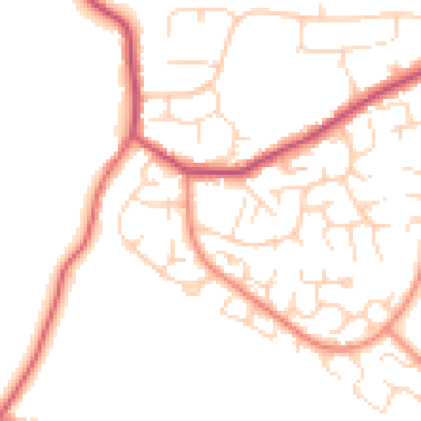 Daytime road noise heatmap for S18 8WG