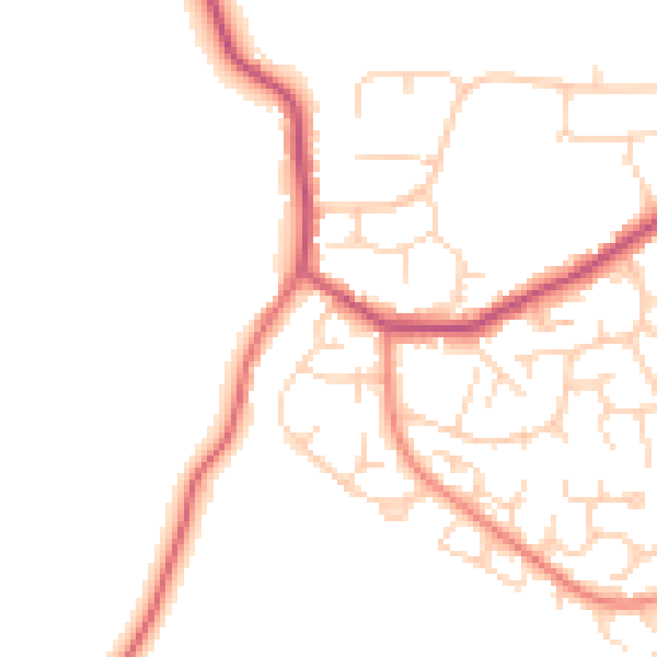 Daytime road noise heatmap for S18 8XH
