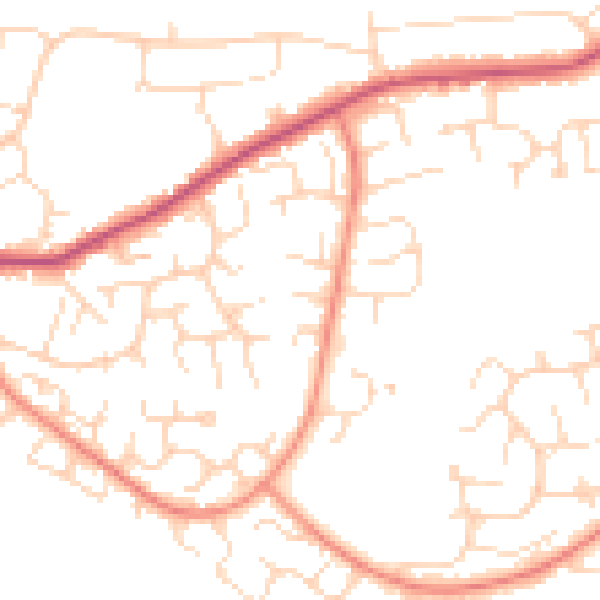 Daytime road noise heatmap for S18 8ZD