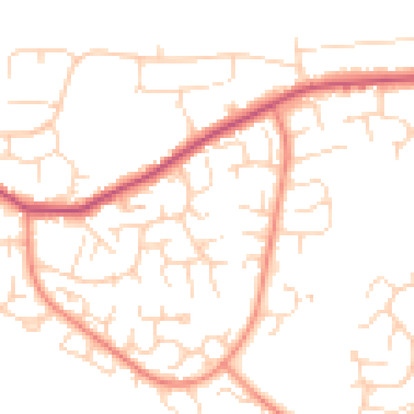 Daytime road noise heatmap for S18 8ZX
