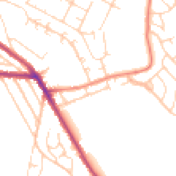 Daytime road noise heatmap for S2 1AD