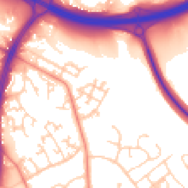 Daytime road noise heatmap for S2 1AG
