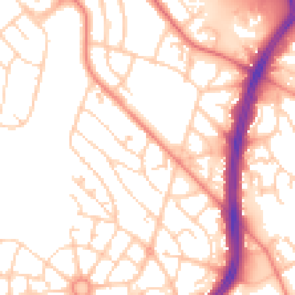 Daytime road noise heatmap for S2 1AJ