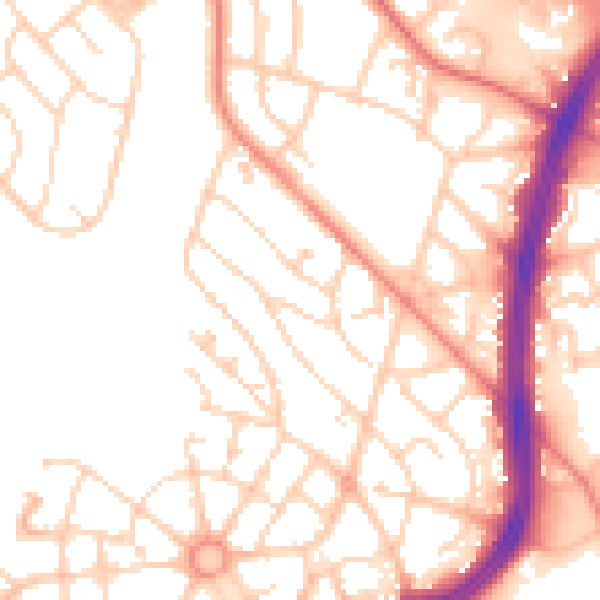 Daytime road noise heatmap for S2 1AL