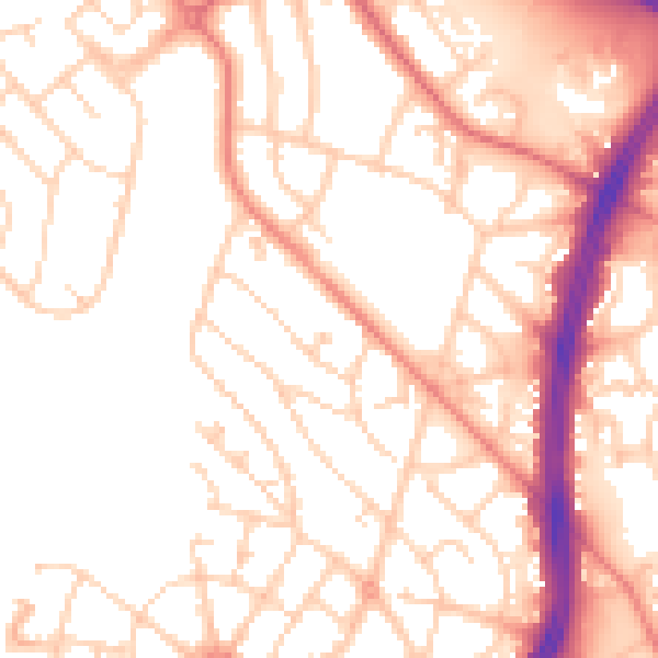 Daytime road noise heatmap for S2 1AN