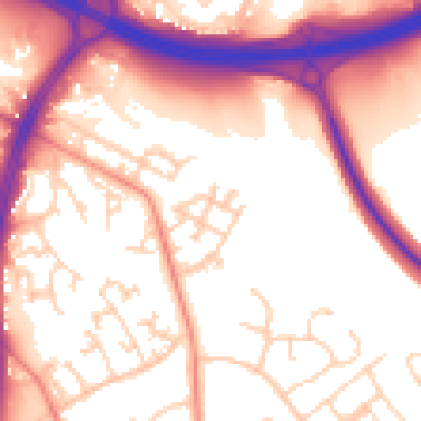 Daytime road noise heatmap for S2 1AR