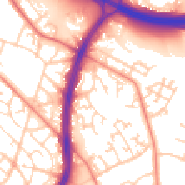 Daytime road noise heatmap for S2 1AS