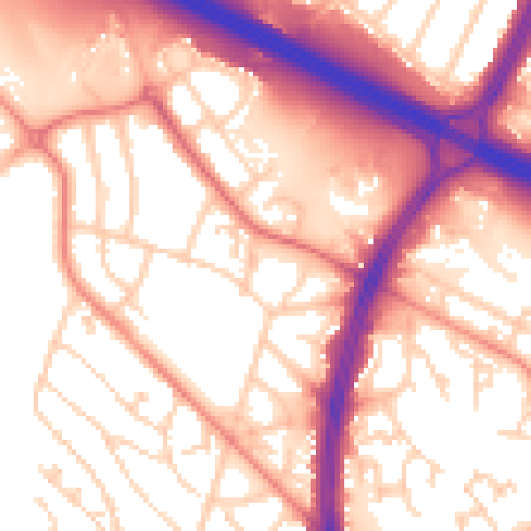 Daytime road noise heatmap for S2 1AW