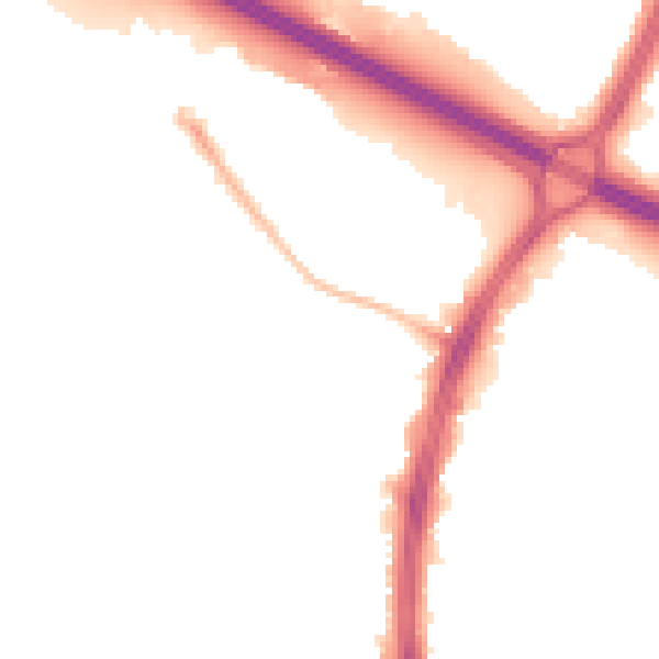Night-time road noise heatmap for S2 1AW
