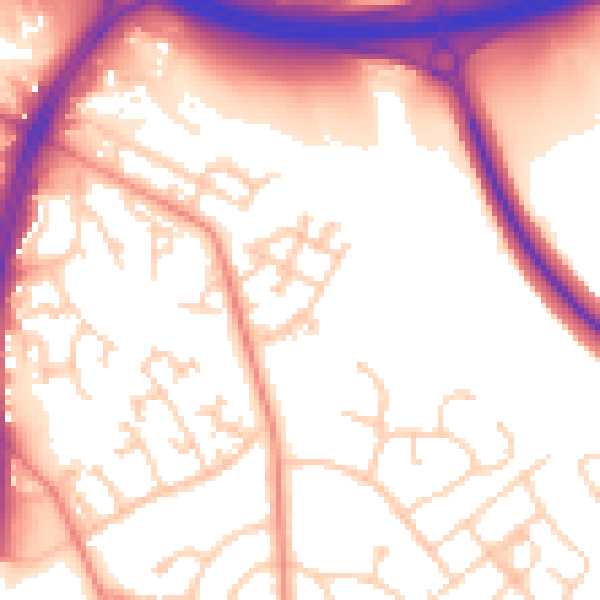 Daytime road noise heatmap for S2 1AX